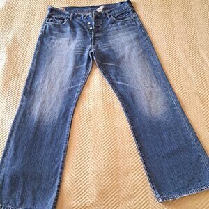 Abercrombie & Fitch 1892 Button Fly Boot Distressed Jeans Vintage 36 X 32
